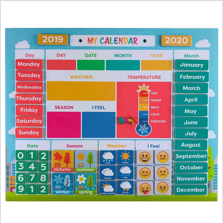 First Daily Magnetic Calendar Weather Station for Kids Moods and Emotions