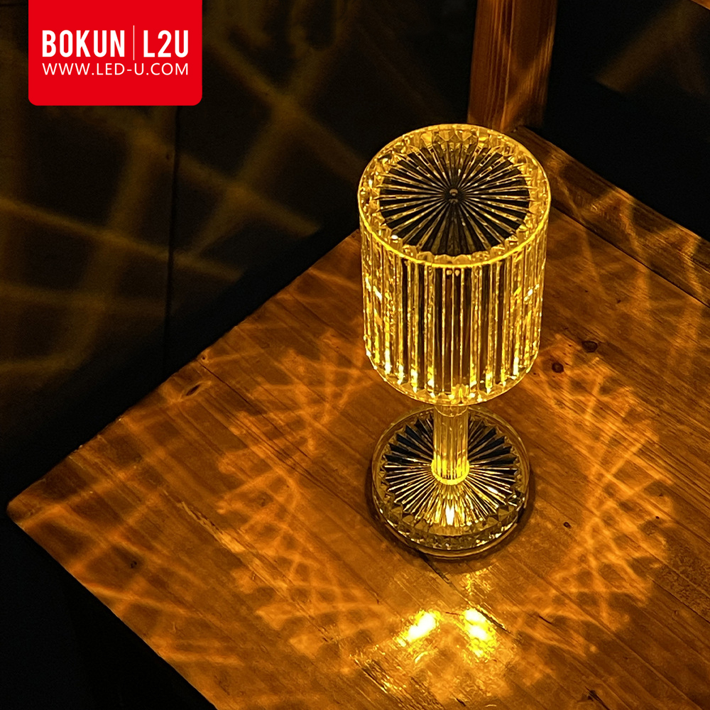 Современная светодиодная настольная лампа BOKUN с кристаллами, романтическое домашнее ремесло, декоративные портативные сенсорные настольные светильники, ночник для гостиной