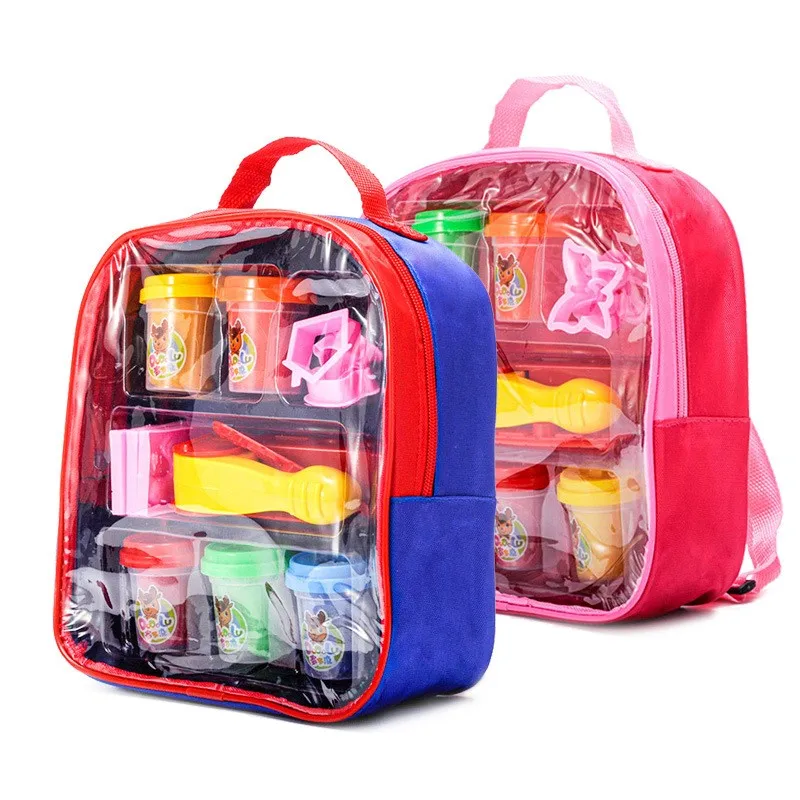 School Bag Playdough Set DIY Color Clay Toy Set Plasticine