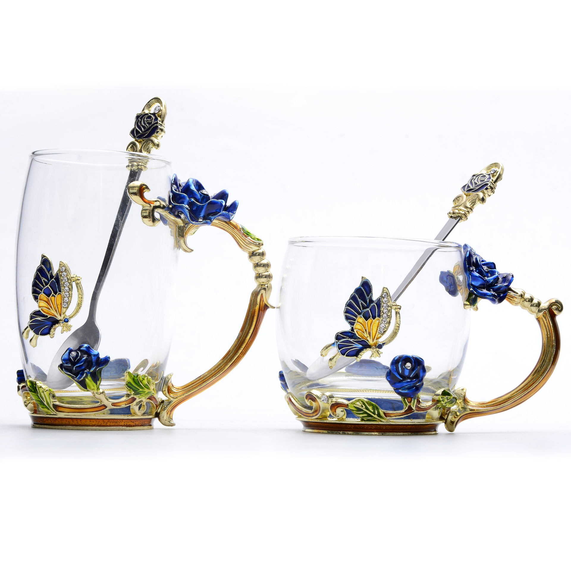 Enamel Cup Crystal Glass Cup Creative Coffee Cup Gift Wholesale Can Be Customized LOGO 301-400ML Large Capacity
