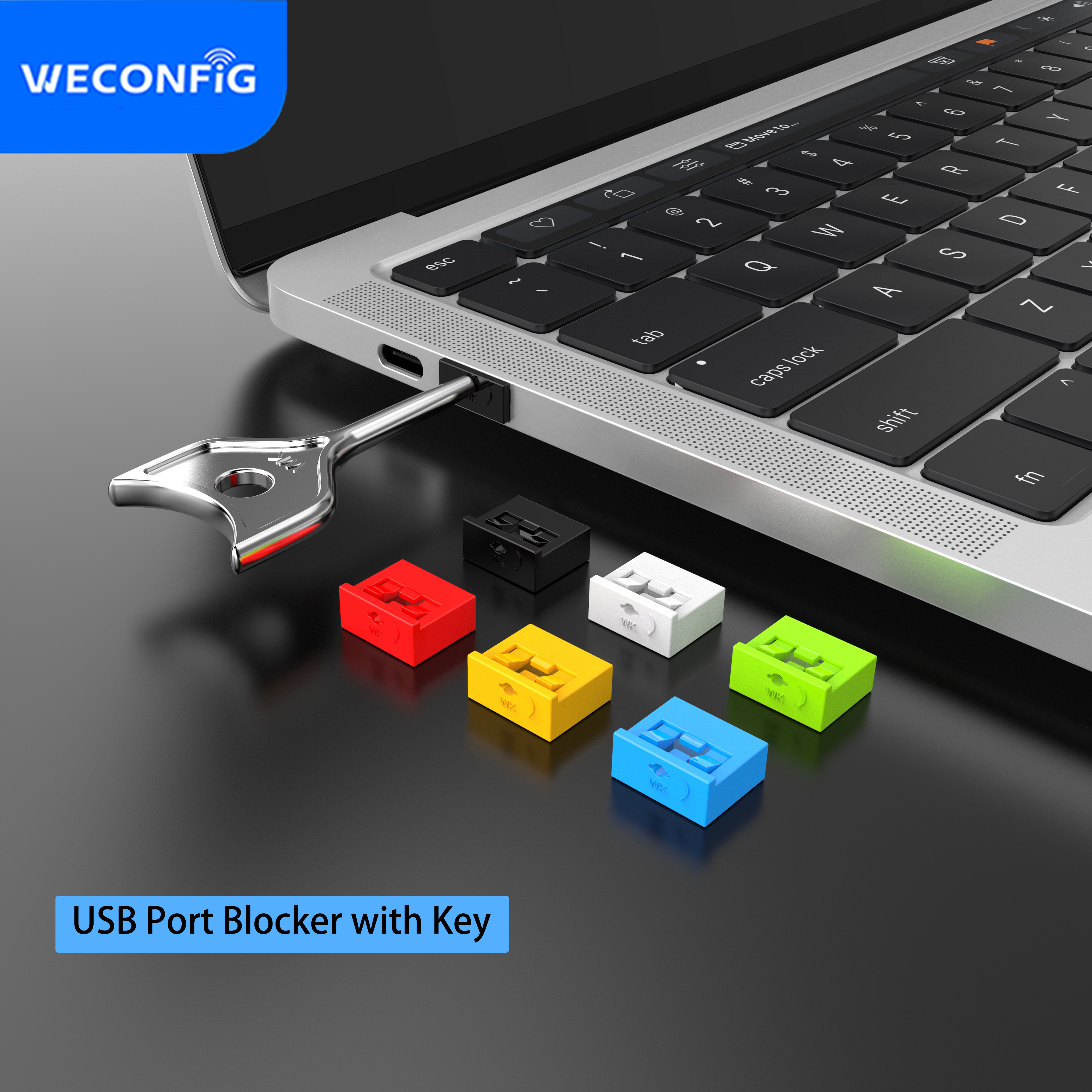 Блокировка USB порта типа А, блокировка USB порта с ключом для удаления инструмента, 1 комплект = 10 замков + 1 ключ