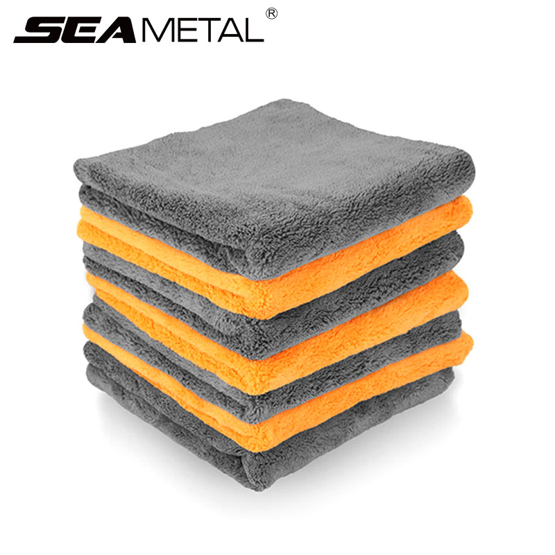Car Wash Towel 40X40cm Gray Orange Auto Cleaning Towels Car Body Care Wash Rag Interior Exterior Wet and Dry Soft Car Detailing
