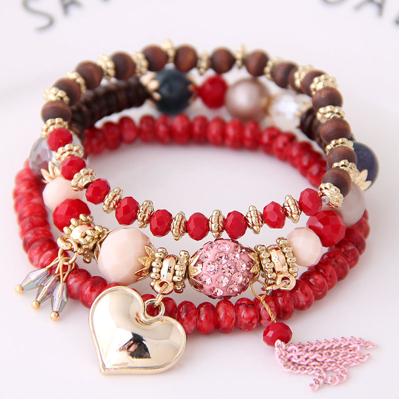 New romantic bead jewelry custom design stone bracelets women bracelete gold plated bracelet