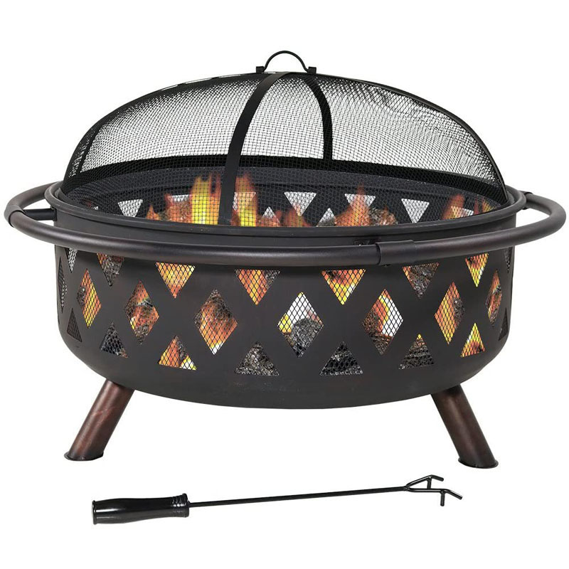Camping Bonfire 36 Inch Large Luxury Outdoor Garden Patio Supplies Furniture Gazebo Metal Lattice BBQ Grills Bowl Fire Pit