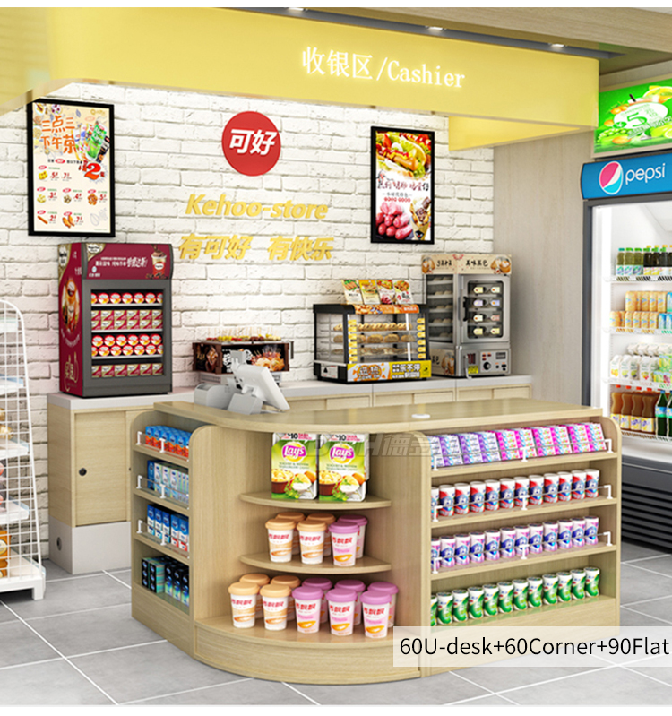 Open for business Supermarket Stainless Steel Electric Checkout Counter Cash Desk Cashier For Shop
