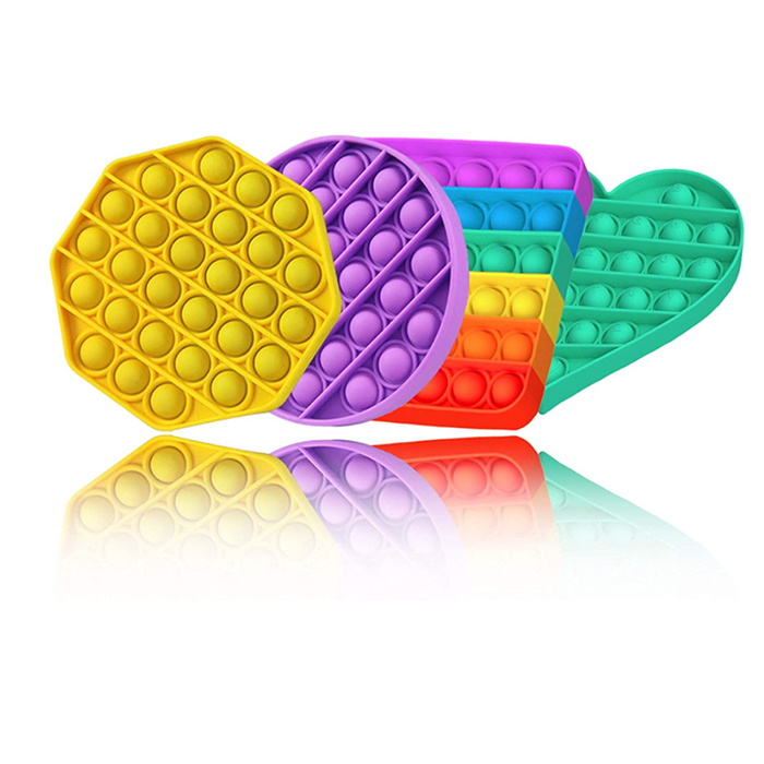 Squeeze Popit Figet Toy Anti Stress Relief Games Rainbow Silicone Push Pop Bubble Fidgets Toys for Kids Boys and Girls Playing