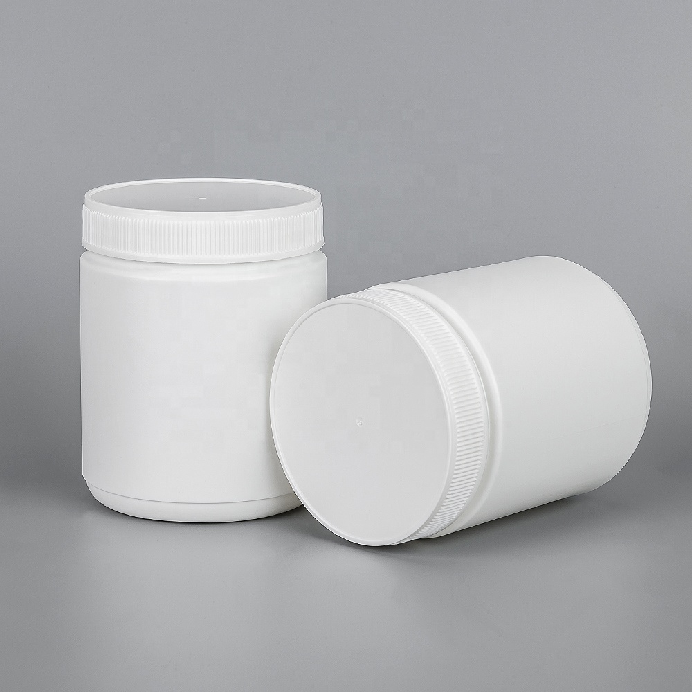 Manufacture biodegradable PCR.RPET plastic bottle HDPE food Grade Pill Capsule Bottle protein power jars with screw Cap