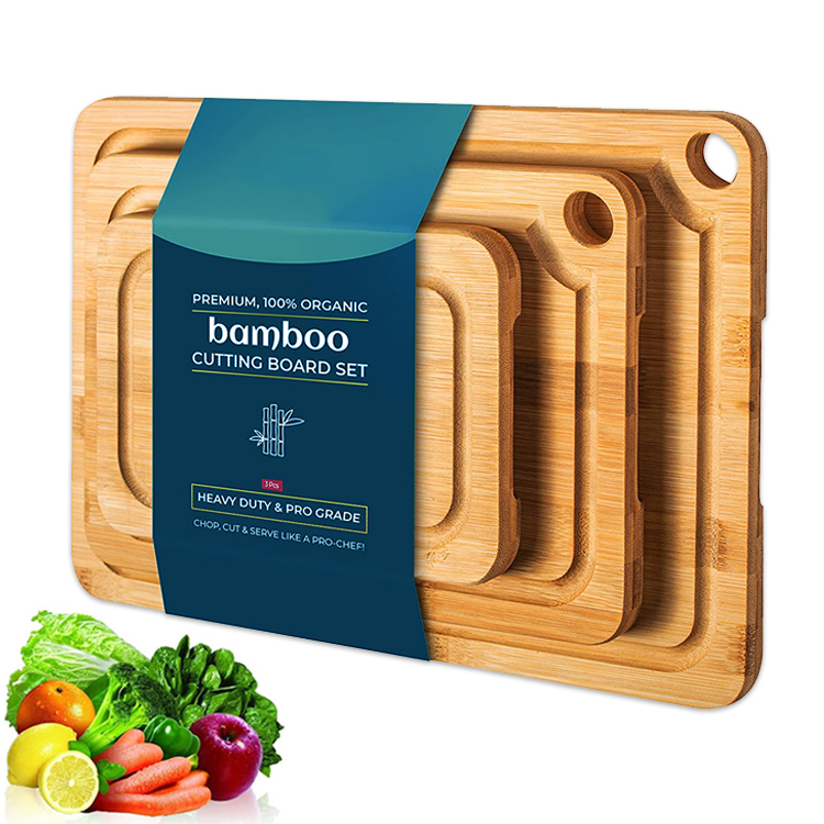 Wood Butcher Block and Wooden Carving Board for Meat and Chopping Vegetables, Bamboo chopping board with juice groove
