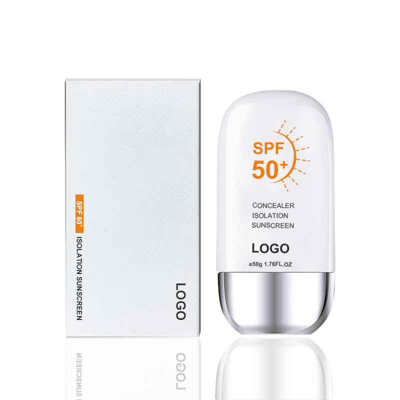 Фирменная торговая марка SPF 50, безмасляный тонированный солнцезащитный блок из оксида цинка, водостойкий солнцезащитный отбеливающий солнцезащитный крем для тела и лица