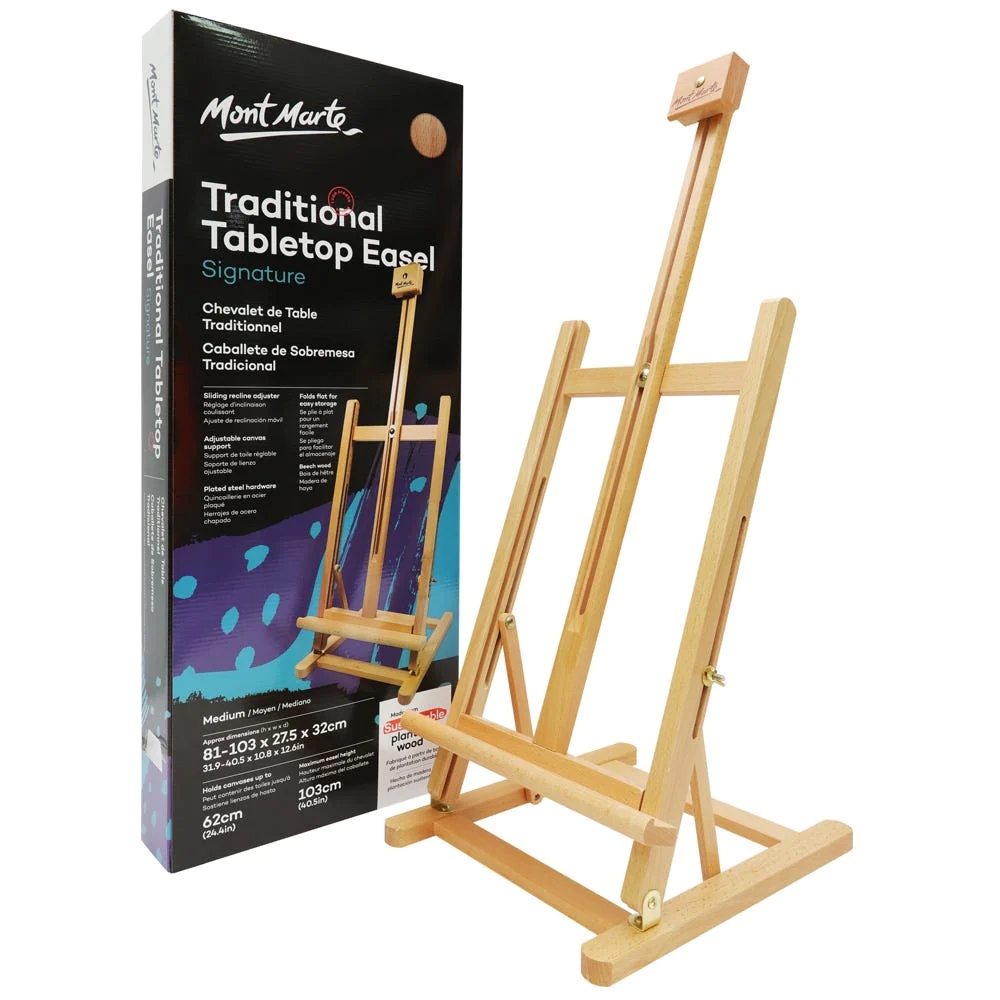 Mont Marte Traditional Beech Desk Easel Wood, art easel, artist easel