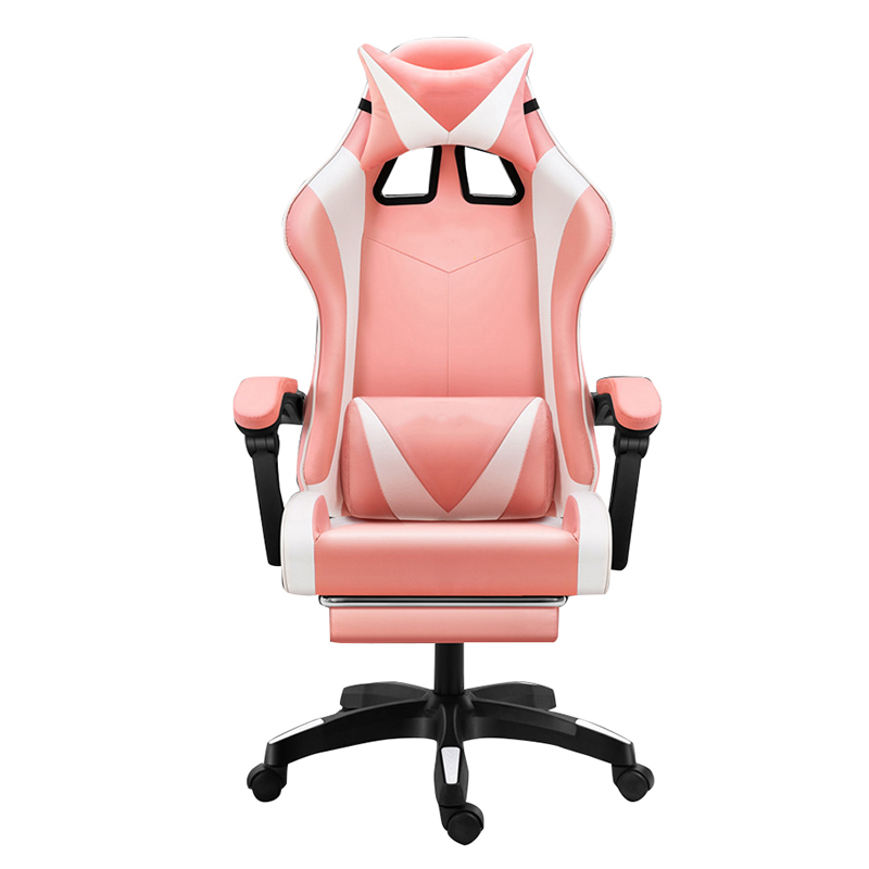 Эргономичный PC Gamer стул подголовник и поясничная поддержка розовый Silla геймер кресло и подлокотник и выдвижная подставка для ног игровой стул