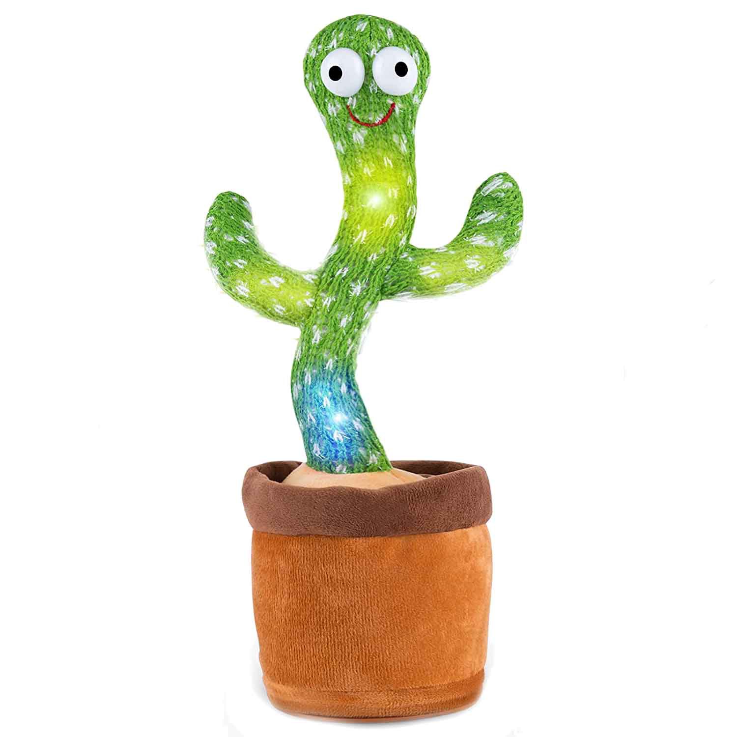 2021 New Talking Dancing Cactus Electronic Shaking recording Stuffed toys Soft Plush Dancing Cactus Toy with 120 English Songs