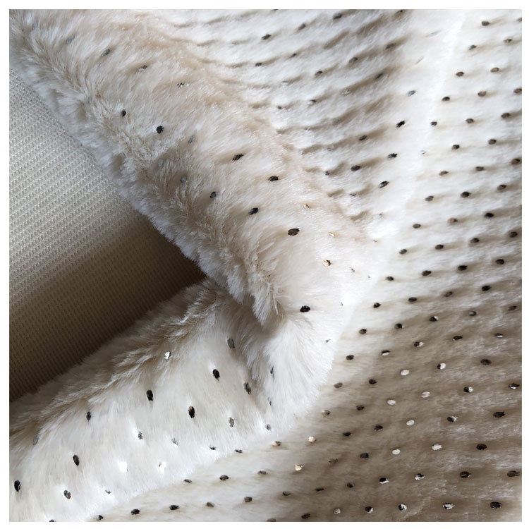 100% polyester faux fur fabric fake hair plush like rabbit fur gilded
