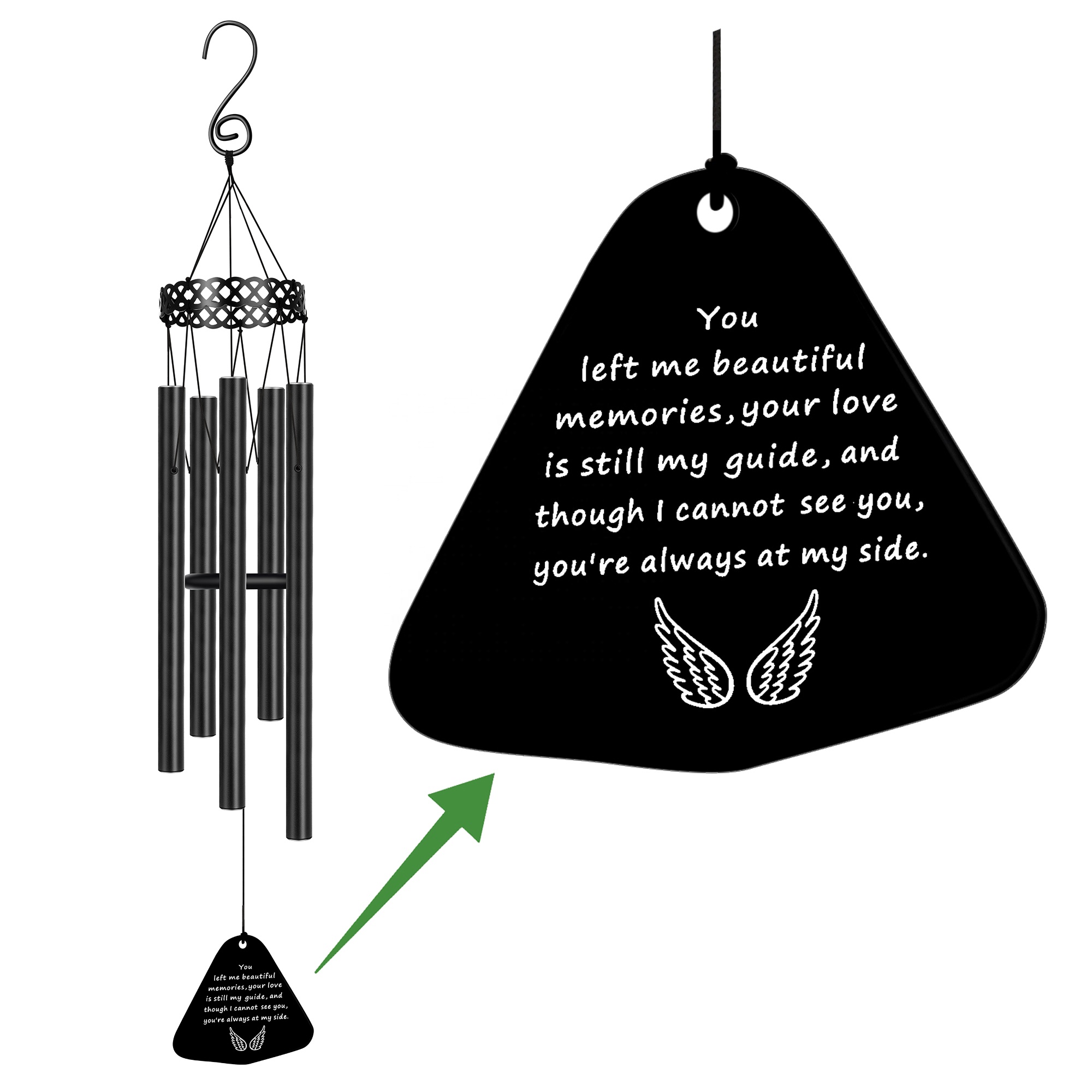 Sympathy Gifts Loss of Dad Mom Windchimes Outside Outdoor Garden Yard You Left Me Memorials