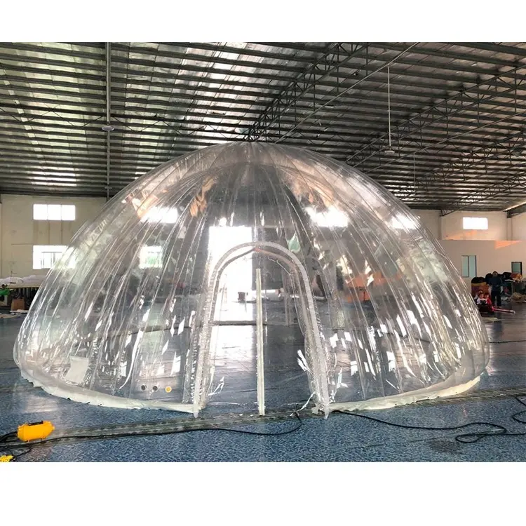 air tight transparent two layers inflatable dome tent for event