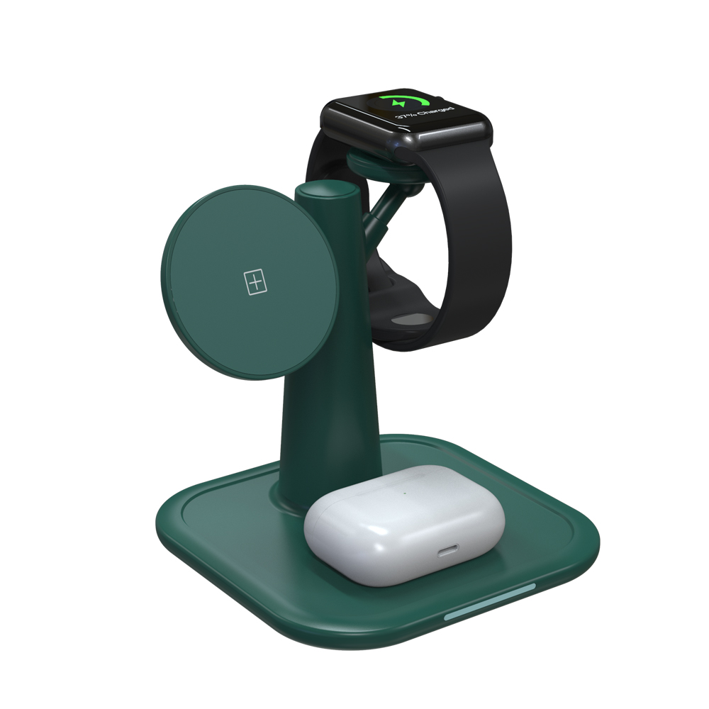 3 in 1 Wireless Charger Qi 15W Fast Charging Mobile Phone Stand Holder Watch Station Pad Dock Wireless Charger