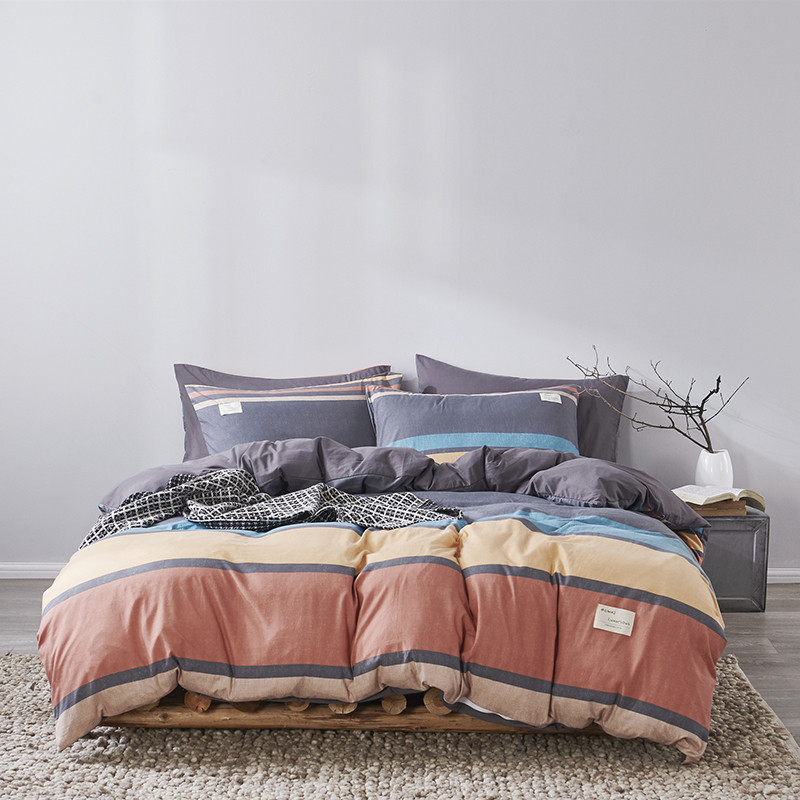 Csutom Washed Cotton Microfiber Winter Quilt Cover Bedsheet Bedsheets Bedding Set Sets