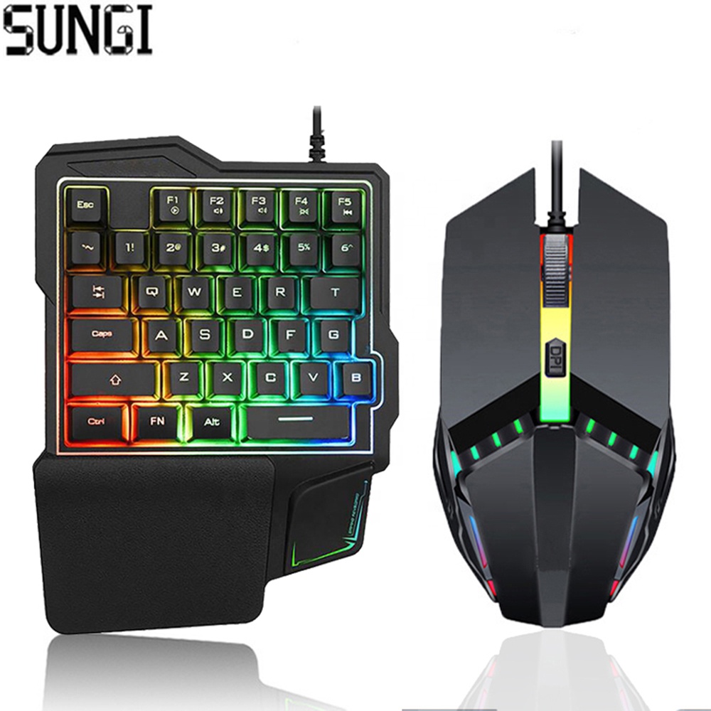 Механическая игровая клавиатура с RGB-подсветкой для одной руки, портативная игровая мини-клавиатура, игровой контроллер для планшетов, телефонов, ПК, PS4, Xbox, геймеров