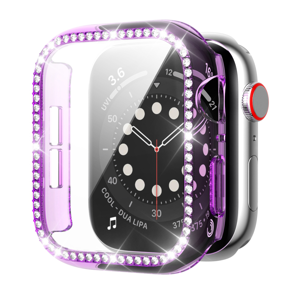 PC жесткий Блестящий Алмазный чехол apple watch,38 мм 40 мм 42 мм 44 мм роскошный защитный чехол для apple watch