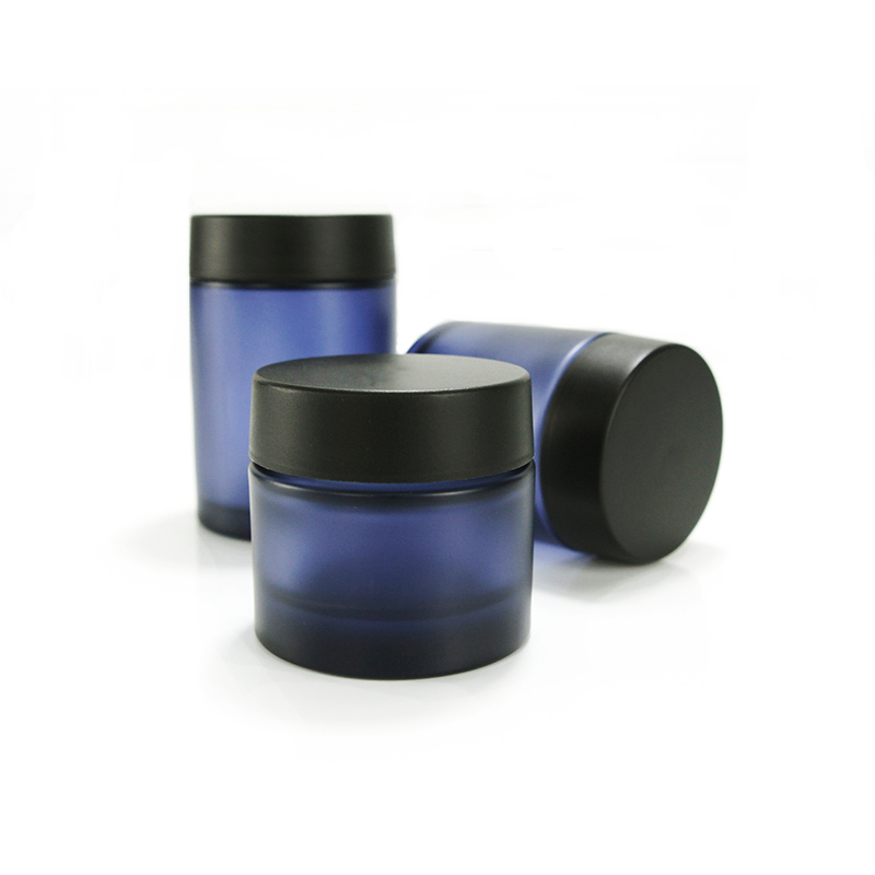 Custom 1oz 2oz 3oz 4oz smell proof glass container cbd flower frosted wide mouth weed packaging glass jars