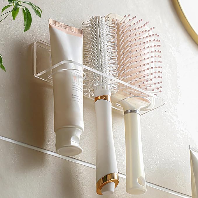 Acrylic Hair Brush Holder Hair Comb Holder Organizer Hot Tool Holder with 3 Holes for Flat Irons