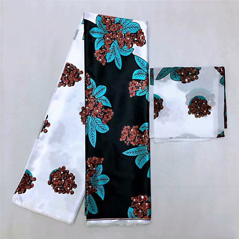 Beautifical floral printed satin fabric china supplier satin african print fabric satin chiffon fabric ML45S07