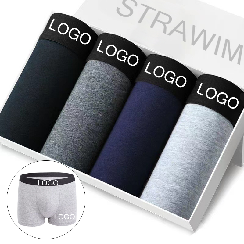 Factory Customized Seamless Comfortable Mens Boxer Underwear 100% Cotton Soild Color Men's Briefs & Boxers