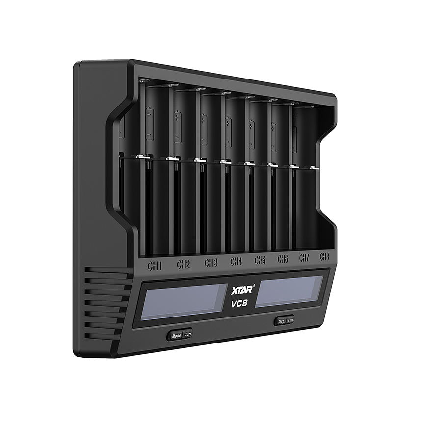 XTAR VC8 Тип C 3A быстрая 18650 для зарядного устройства 8-Bay умное устройство для зарядки с автоматическим ЖК-дисплей для 3,6 V 3,7 V li-ion