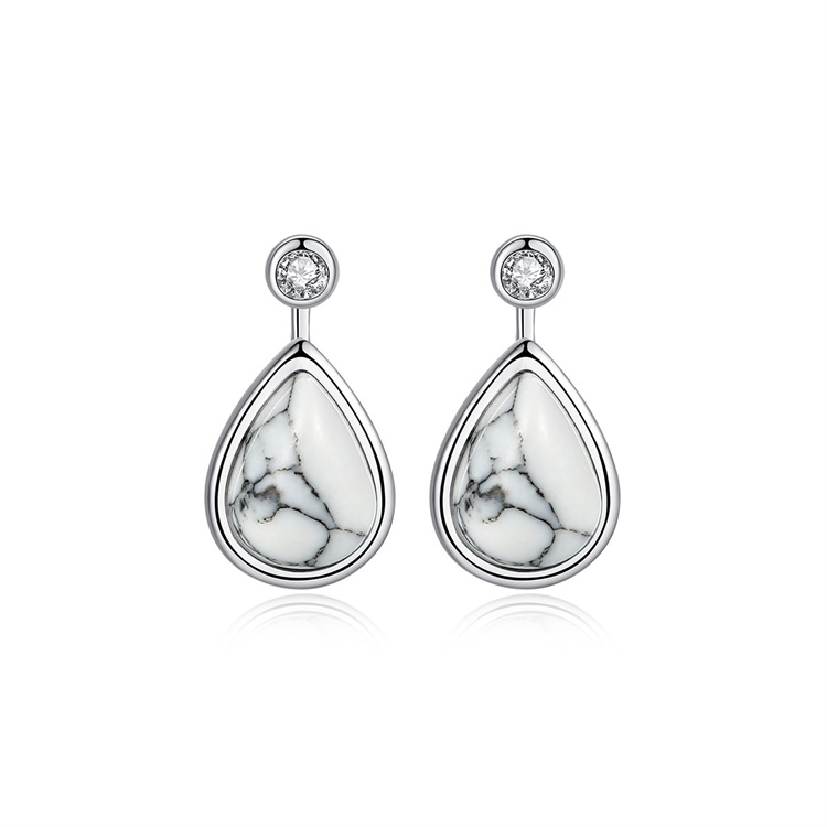 New style china gold plated cubic zircon jewelry S925 Sterling Turquoise drops earrings stud for women