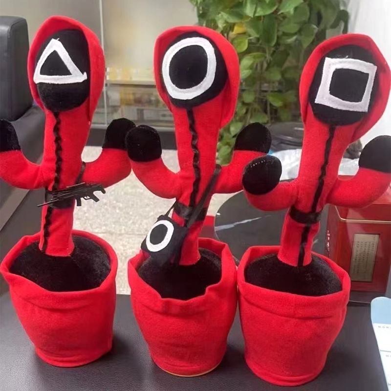 Hot Amazon halloween Christmas present Squid Game Singing Dancing Flashing Recording Cactus trick Toys from the squid game