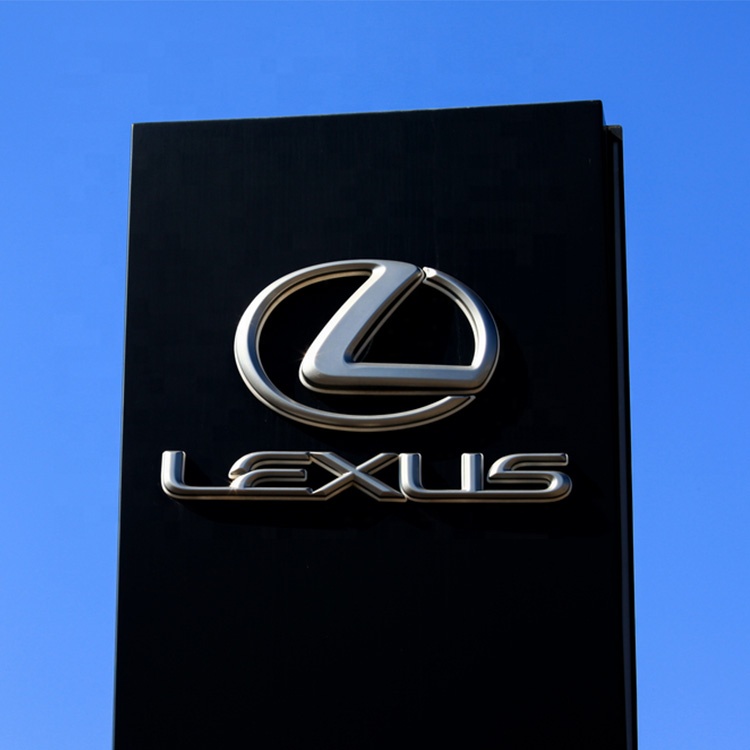 High quality 4S car shop stainless steel led backlit aluminum pylon sign