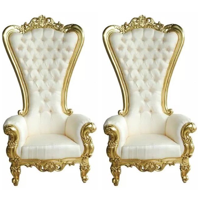 Wedding royal rental gold King Chairs luxury High Back Wedding royal rental gold King Chairs high throne chairs