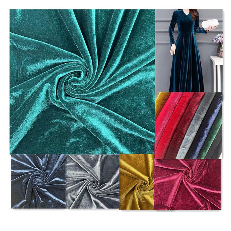 Wholesale elastic fashion silk dance dress ks velvet fabric stretch korean velvet for clothes