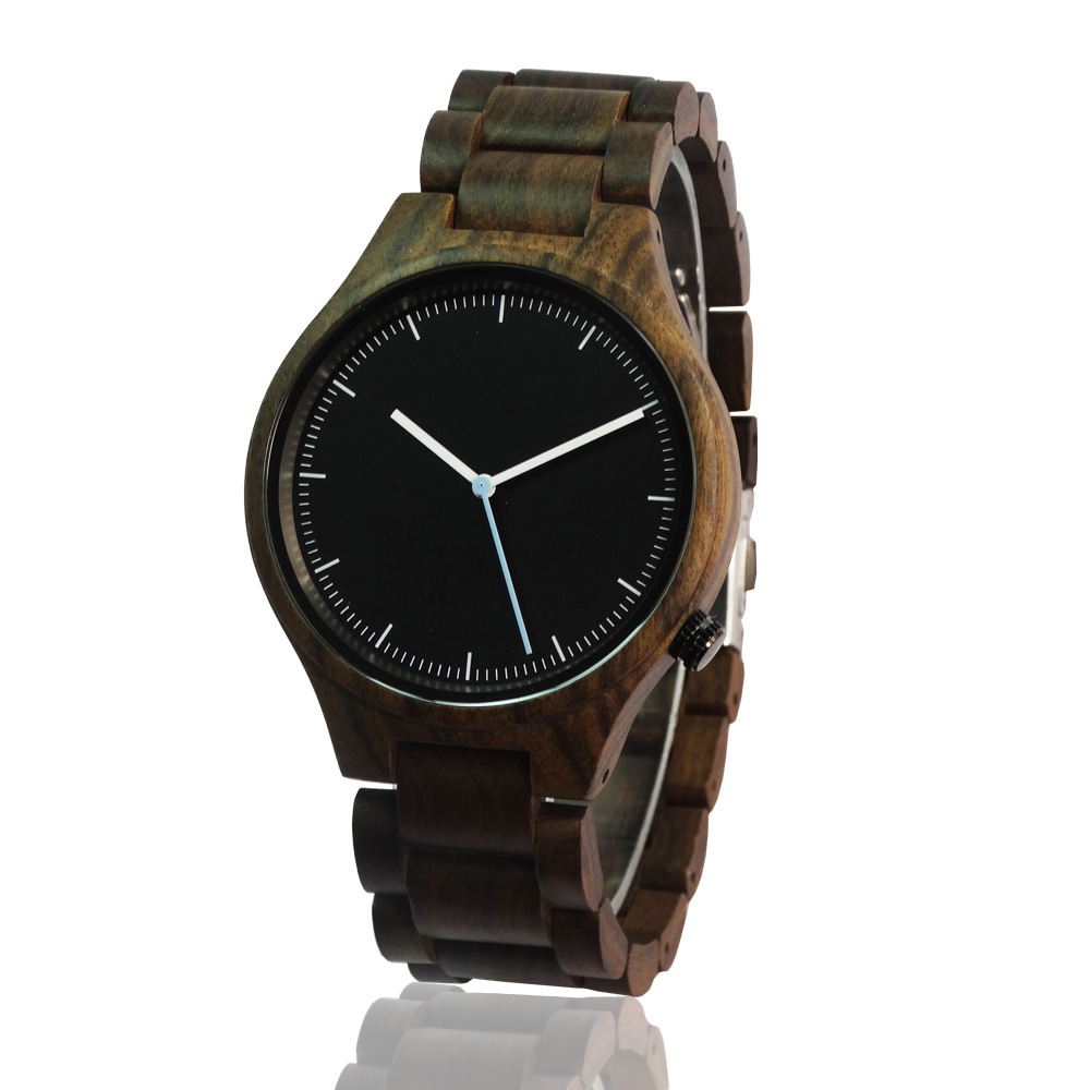 Черные сандалии дерево Reloj de pulsera розничная цена завода OEM Пользовательский логотип деревянные часы наручные часы