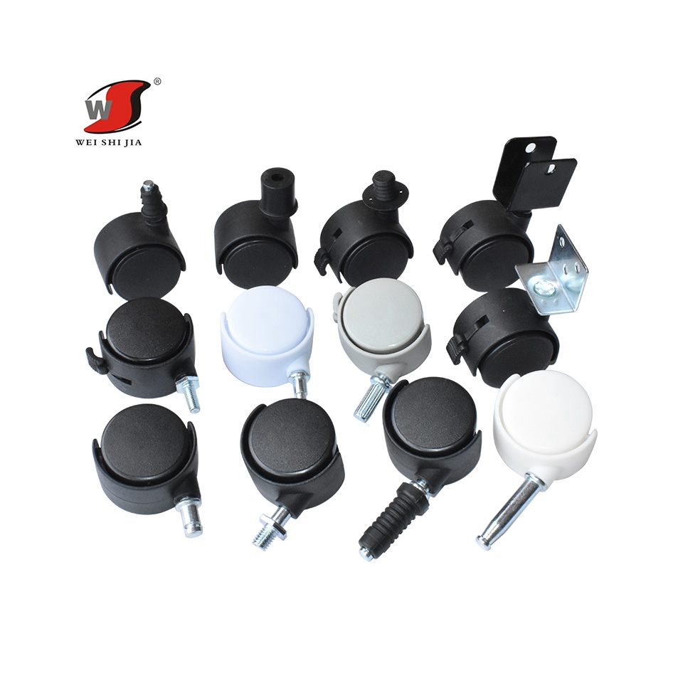 Lock design furniture castor ring rod nylon wheel 2 "50mm plastic wheel top screw trundle castor