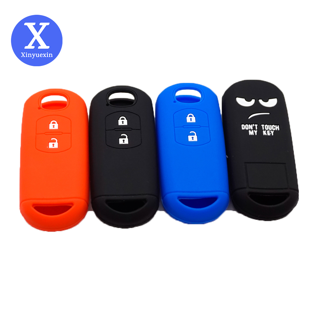 Xinyuexin Don't Touch My Key Silicone Car Key Cover Case Fob for MAZDA 3 6 CX-7 CX-9 MX-5 Miata Smart Key Case Fob 2 Buttons