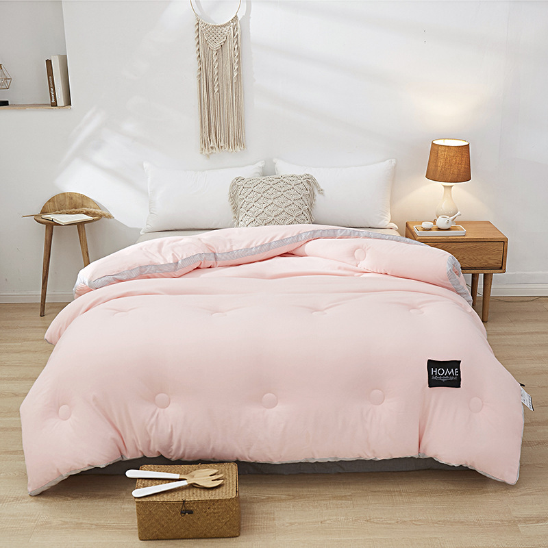 Amazon Supplier Keeping Warm Solid Color Quilted Fluffy Comforter Thick Bed Quilt Bedding Set Sets for Winter