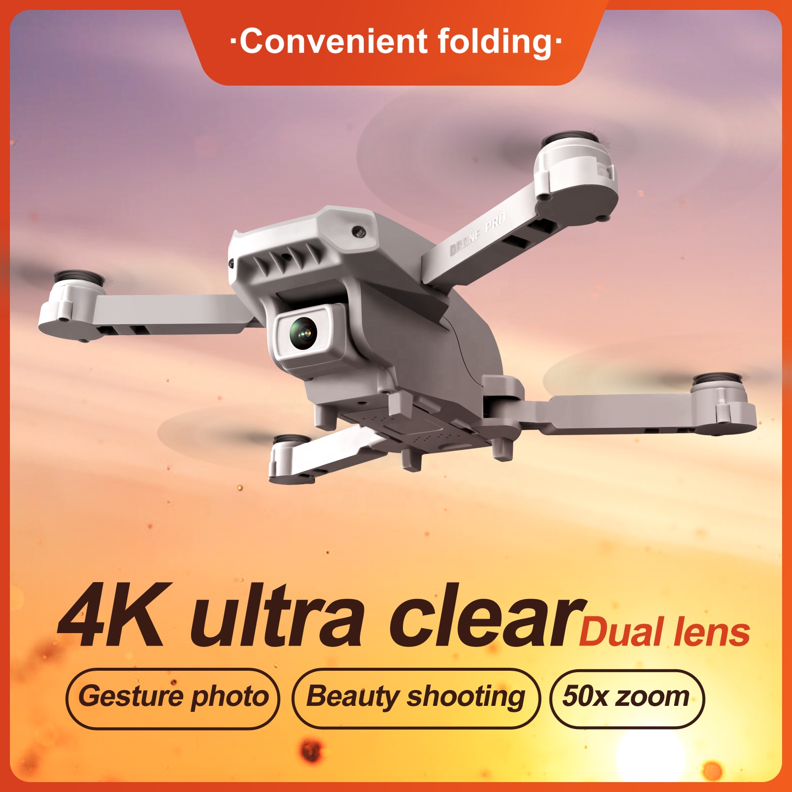 Small Drone With 4K Camera KK5 Dual Camera Folding Aerial Photography Drone
