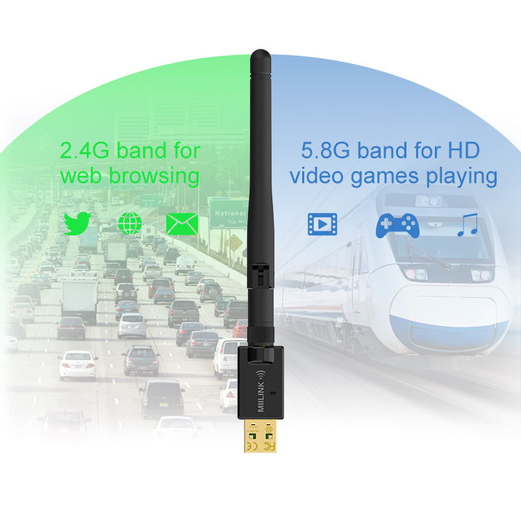 Realtek 2,4G 5G WiFi беспроводной адаптер 2 дБи внешняя сетевая карта ключ USB Wifi антенна для Android Linux Mac PC
