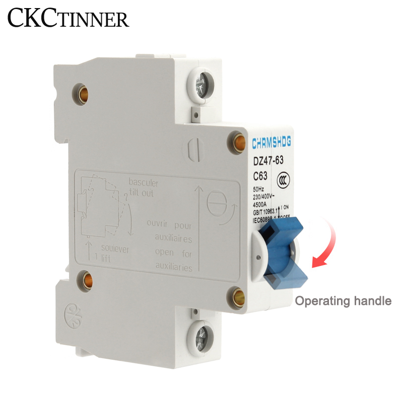 DC 6A 10A 16A 20A 25A 32A 40A 50A 63A прозрачный DC250V Мини автомат защити цепи DZ47-63 1P