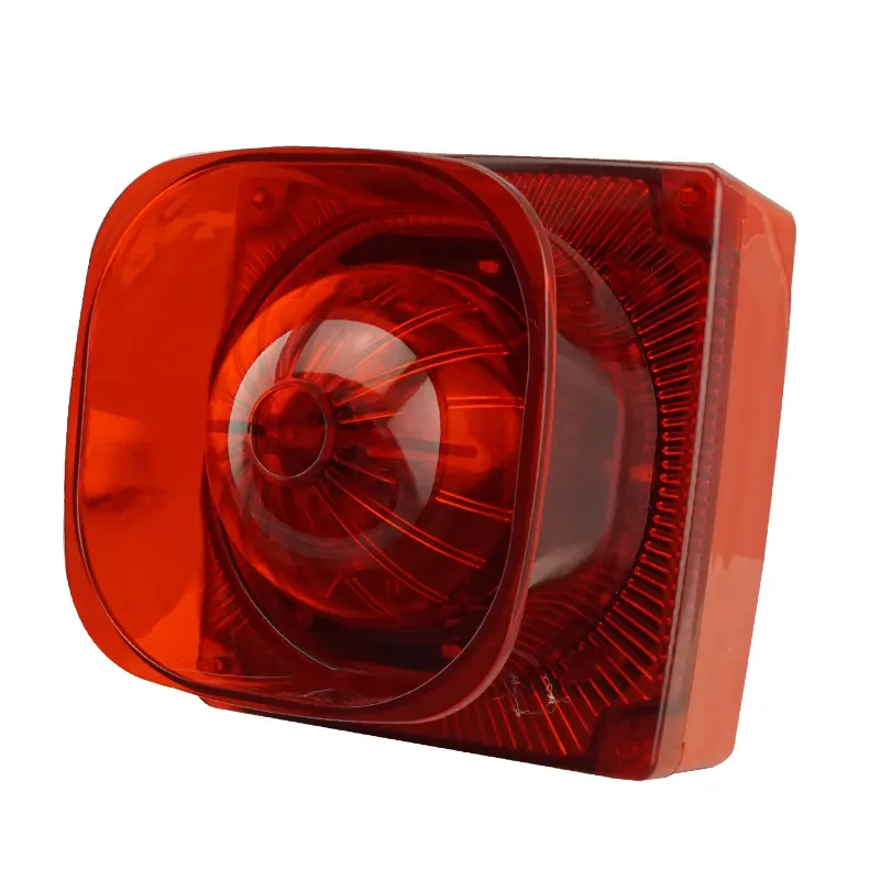 DC 12~24V Red Light Strobe Siren Alarm Light Wired Flash Sound