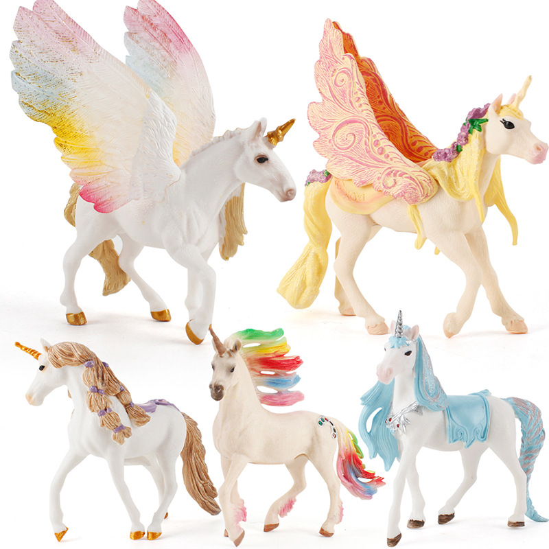 Factory Direct Selling Children's Simulation Fairy Tales Mythology Animal Mythical Beast Elf Horse Unicorn Pegasus Model Toy