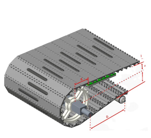 HONGSBELT Лидер продаж наклонный ленточный конвейер HS-100A-HD-N-EL с резиновой верхушкой с модульной лентой