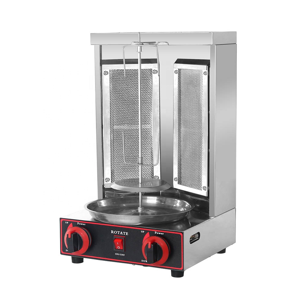 GZKITCHEN газовый гриль-шаурма Doner kebab, вертикальный автоматический вращающийся гриль для барбекю с двумя горелками