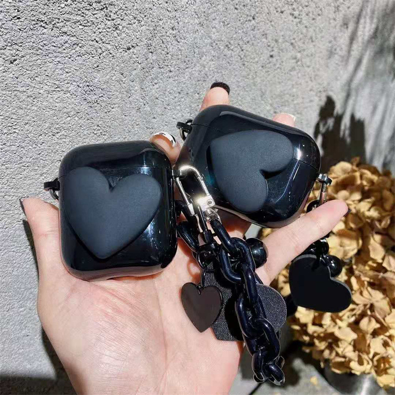 Чехол для наушников под заказ, чехол для Airpod 1 2, чехол для Air Pod, симпатичная любовь с подвеской, дизайн цепочки, беспроводной аксессуар для наушников с защитой от царапин
