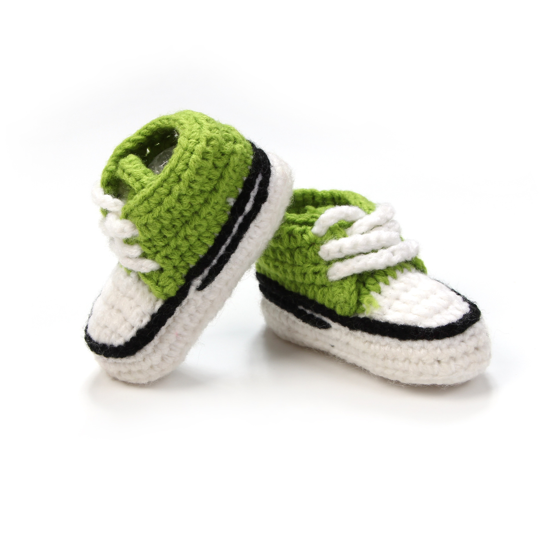 Crochet Neon Green Baby Sneakers Soft Baby Handmade Shoes