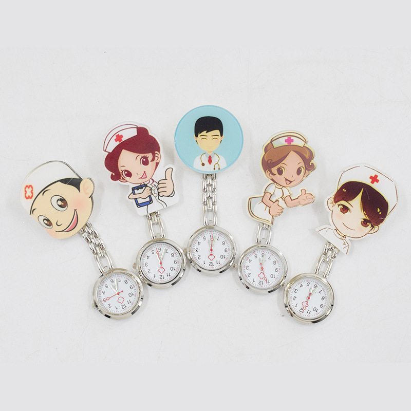 33 Cartoon Pattern Cute Pocket Watch Women Quartz Gift Nurse Watch Hanging Pocket Nurse Accessories For Work Doctor Watches