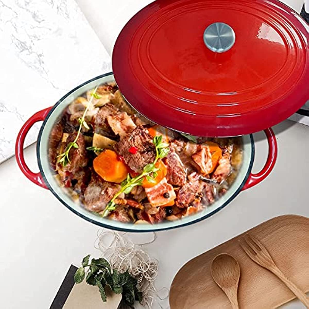 Multi Use Casserole Enamel Bread Baking Pot Dutch Oven For Custom Colored Oval Dutch Oven Pot with Lid