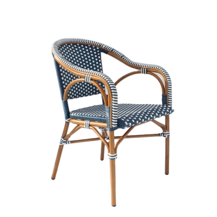 outdoor wooden color aluminium garden patio restaurant bistro stackable dining chair