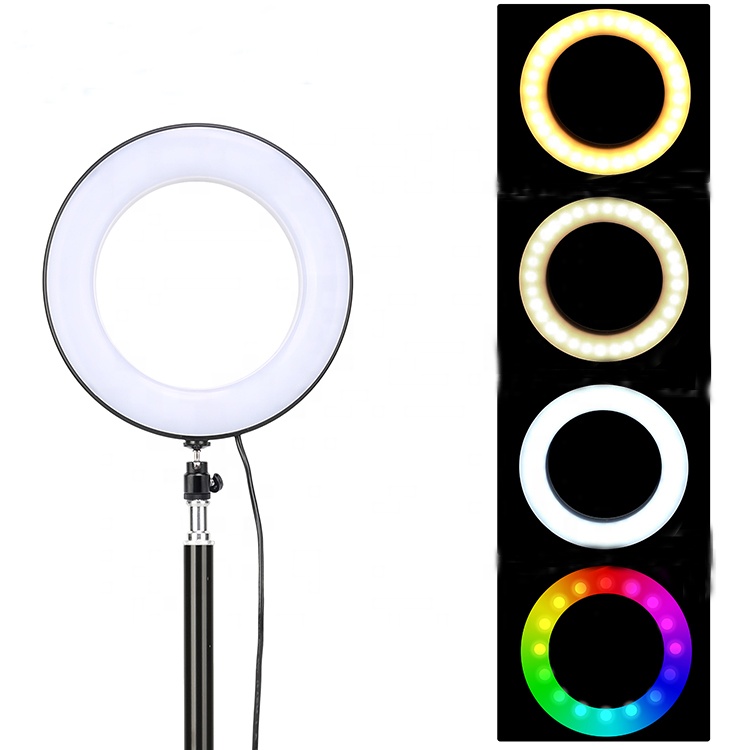Zomei 8 дюймов RGB селфи кольцо свет с подставкой, LED круг свет для фотографии, макияж, видеосъемка